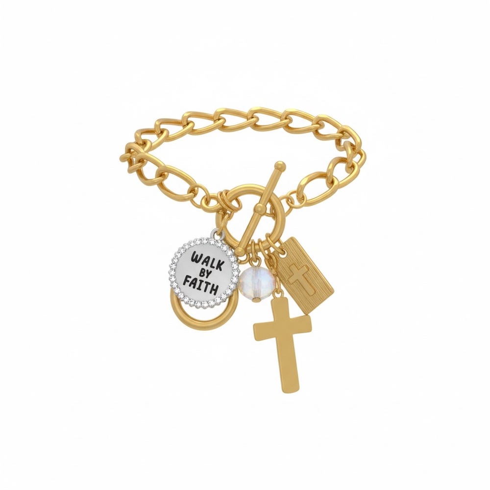 Walk By Faith Toggle Charm Bracelet